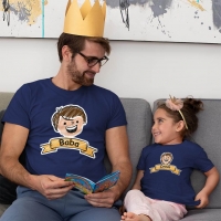 Aile Temalı Baba Kız Çocuk Tişört Kombini - 4
