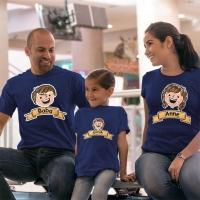 Aile Temalı Anne Baba ve Kız Çocuk Tişört Kombini - 1