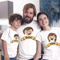 Aile Temalı Anne Baba ve Erkek Çocuk Tişört Kombini - 2