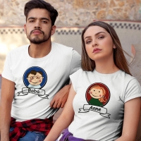 Anne ve Baba Resimli Sevgili Tişört Kombini - 2