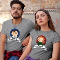 Anne ve Baba Resimli Sevgili Tişört Kombini - 3