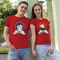 Anne ve Baba Resimli Sevgili Tişört Kombini - 5