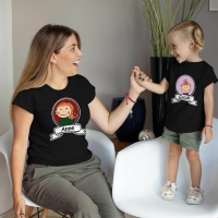 Anne Kız Çocuk Resimli Tişört Kombini - 3
