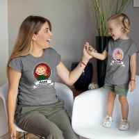 Anne Kız Çocuk Resimli Tişört Kombini - 5