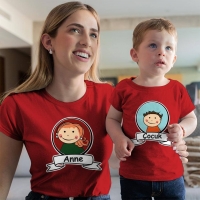 Anne Erkek Çocuk Resimli Tişört Kombini - 3