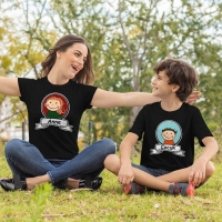 Anne Erkek Çocuk Resimli Tişört Kombini - 4
