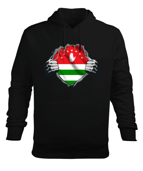 Tisho - Abhazya Bayrağı.Abhazya logosu. Erkek Kapüşonlu Hoodie Sweatshirt