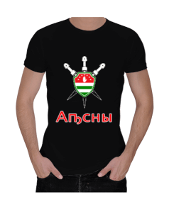Tisho - Abhazya Bayrağı,Abhazya logosu. Erkek Regular Kesim Tişört