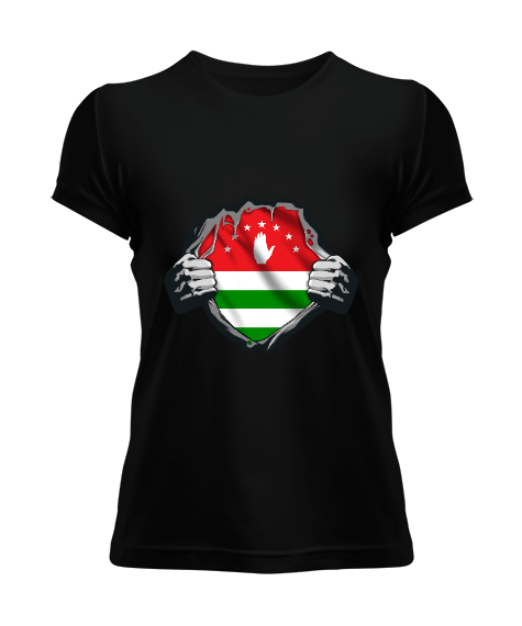 Tisho - Abhazya Bayrağı.Abhazya logosu. Kadın Tişört