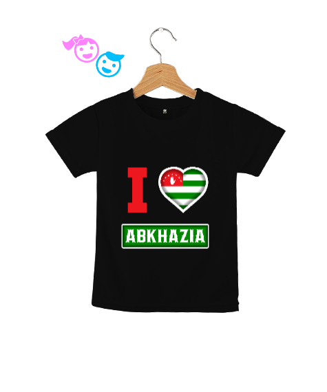 Tisho - Abhazya,Abhazya Bayrağı,abkhazia,abkhazia flag. Siyah Çocuk Unisex