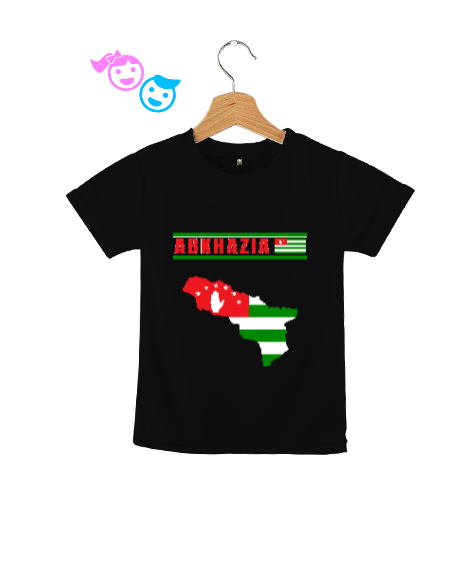 Tisho - Abhazya,Abhazya Bayrağı,abkhazia,abkhazia flag. Siyah Çocuk Unisex