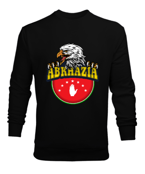 Tisho - Abhazya,Abhazya Bayrağı,abkhazia,abkhazia flag. Siyah Erkek Sweatshirt