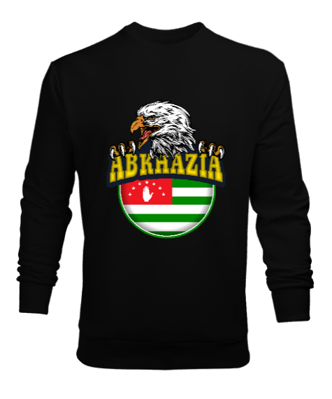 Tisho - Abhazya,Abhazya Bayrağı,abkhazia,abkhazia flag. Siyah Erkek Sweatshirt