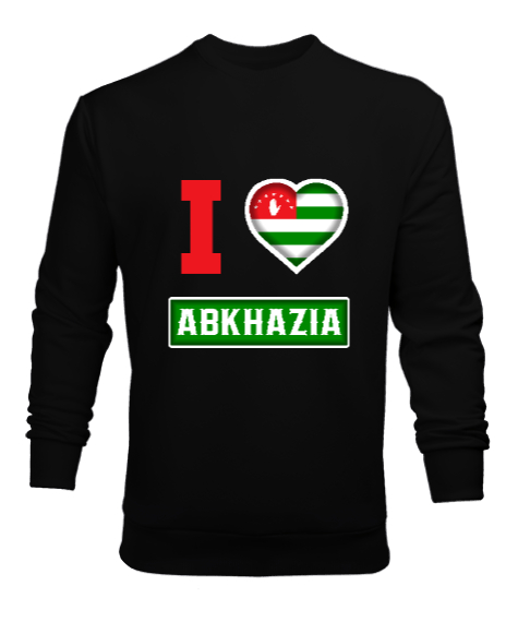 Tisho - Abhazya,Abhazya Bayrağı,abkhazia,abkhazia flag. Siyah Erkek Sweatshirt