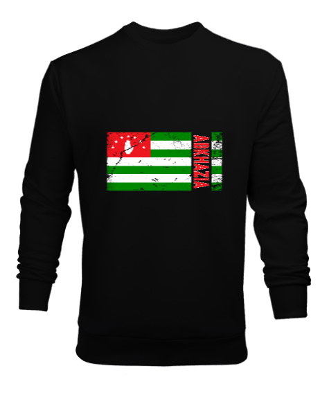 Tisho - Abhazya,Abhazya Bayrağı,abkhazia,abkhazia flag. Siyah Erkek Sweatshirt