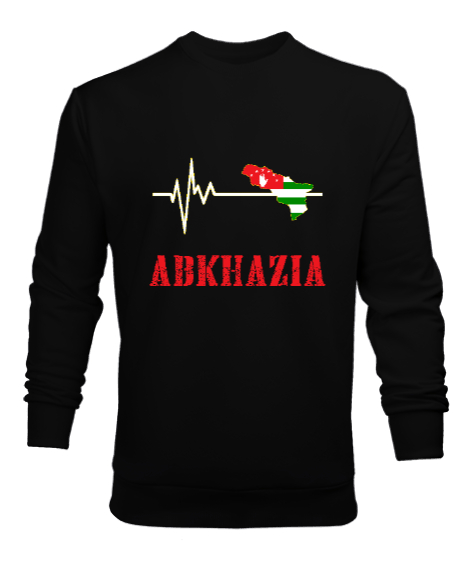 Tisho - Abhazya,Abhazya Bayrağı,abkhazia,abkhazia flag. Siyah Erkek Sweatshirt