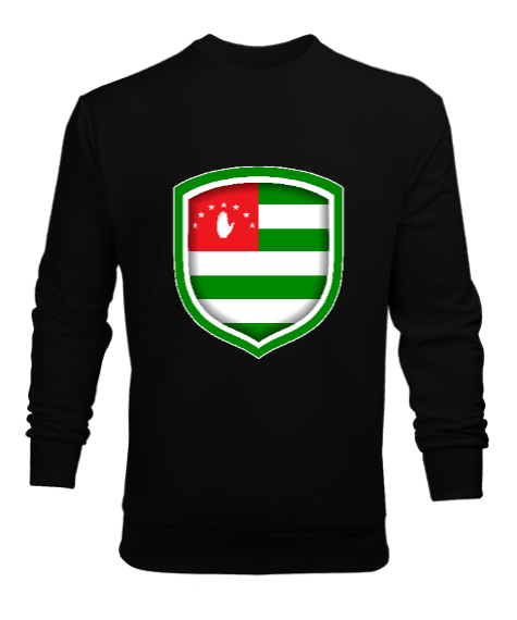 Tisho - Abhazya,Abhazya Bayrağı,abkhazia,abkhazia flag. Siyah Erkek Sweatshirt