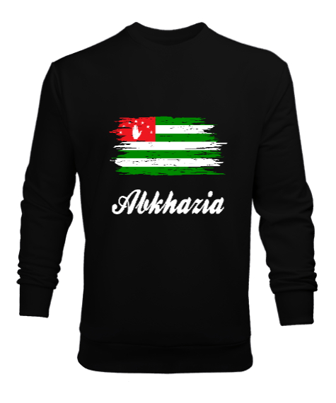 Tisho - Abhazya,Abhazya Bayrağı,abkhazia,abkhazia flag. Siyah Erkek Sweatshirt