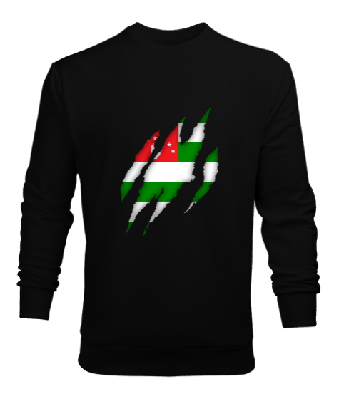 Tisho - Abhazya,Abhazya Bayrağı,abkhazia,abkhazia flag. Siyah Erkek Sweatshirt