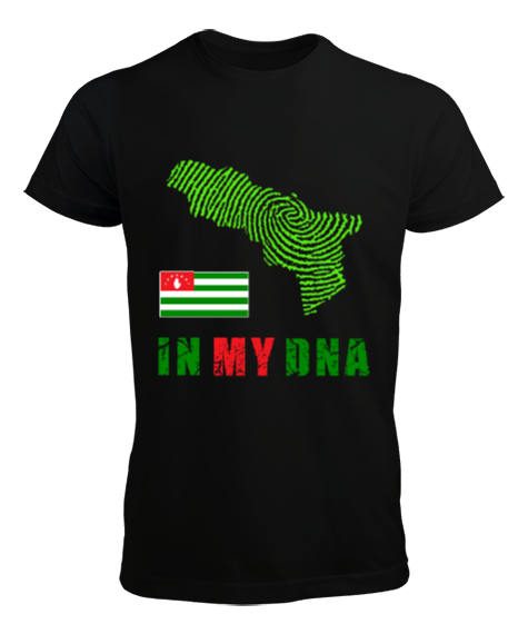 Tisho - Abhazya,Abhazya Bayrağı,abkhazia,abkhazia flag. Siyah Erkek Tişört