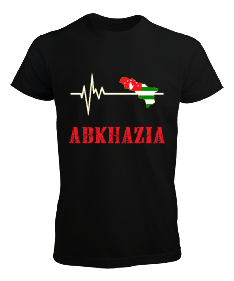 Tisho - Abhazya,Abhazya Bayrağı,abkhazia,abkhazia flag. Siyah Erkek Tişört