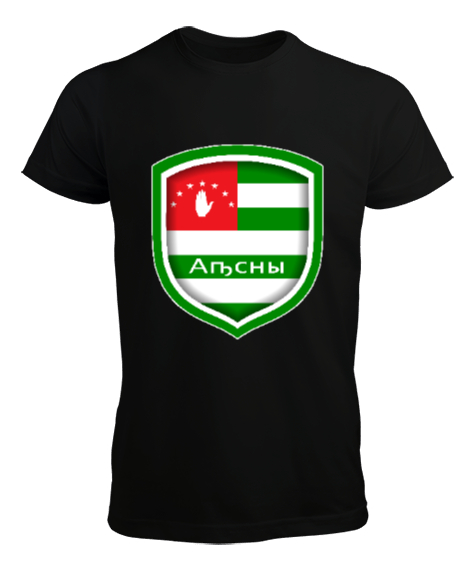 Tisho - Abhazya,Abhazya Bayrağı,abkhazia,abkhazia flag. Siyah Erkek Tişört