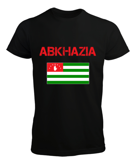 Tisho - Abhazya,Abhazya Bayrağı,abkhazia,abkhazia flag. Siyah Erkek Tişört