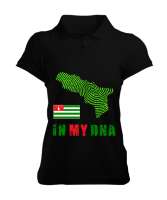 Abhazya,Abhazya Bayrağı,abkhazia,abkhazia flag. Siyah Kadın Polo Yaka Tişört - Tisho