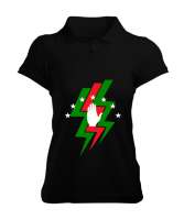 Abhazya,Abhazya Bayrağı,abkhazia,abkhazia flag. Siyah Kadın Polo Yaka Tişört - Tisho