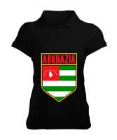 Abhazya,Abhazya Bayrağı,abkhazia,abkhazia flag. Siyah Kadın Polo Yaka Tişört - Tisho