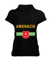 Abhazya,Abhazya Bayrağı,abkhazia,abkhazia flag. Siyah Kadın Polo Yaka Tişört - Tisho