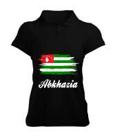 Abhazya,Abhazya Bayrağı,abkhazia,abkhazia flag. Siyah Kadın Polo Yaka Tişört - Tisho