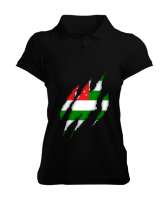 Abhazya,Abhazya Bayrağı,abkhazia,abkhazia flag. Siyah Kadın Polo Yaka Tişört - Tisho