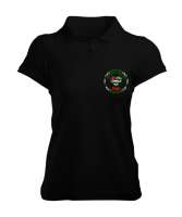 Abhazya,Abhazya Bayrağı,abkhazia,abkhazia flag. Siyah Kadın Polo Yaka Tişört - Tisho