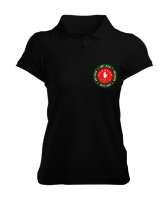 Abhazya,Abhazya Bayrağı,abkhazia,abkhazia flag. Siyah Kadın Polo Yaka Tişört - Tisho