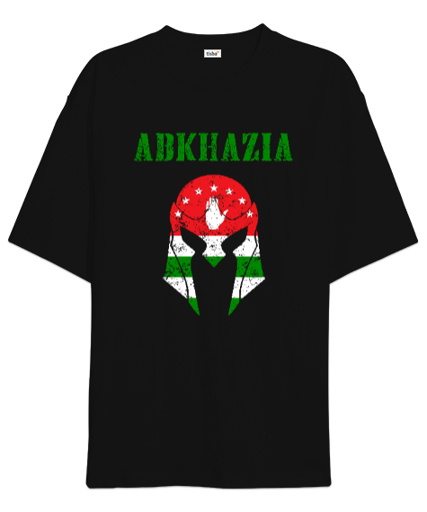 Tisho - Abhazya,Abhazya Bayrağı,abkhazia,abkhazia flag. Siyah Oversize Unisex Tişört