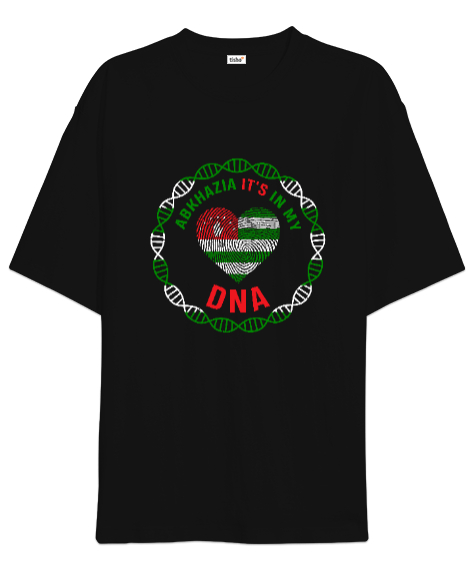 Tisho - Abhazya,Abhazya Bayrağı,abkhazia,abkhazia flag. Siyah Oversize Unisex Tişört