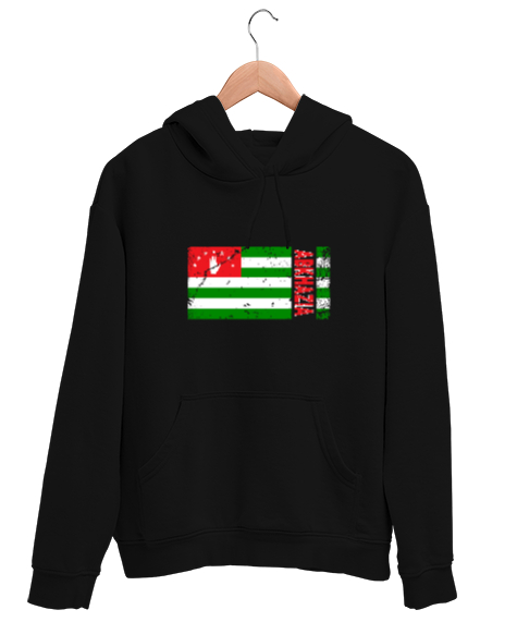 Tisho - Abhazya,Abhazya Bayrağı,abkhazia,abkhazia flag. Siyah Unisex Kapşonlu Sweatshirt