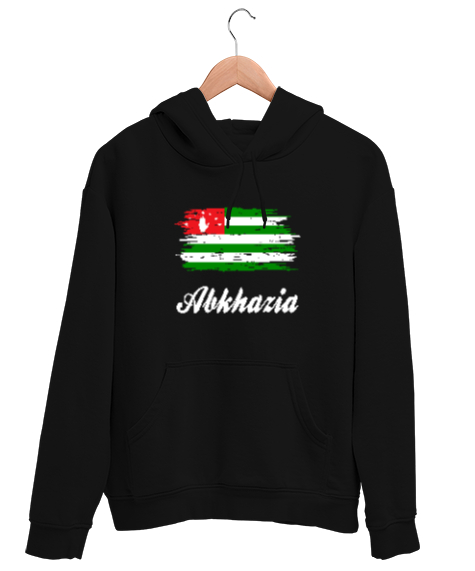 Tisho - Abhazya,Abhazya Bayrağı,abkhazia,abkhazia flag. Siyah Unisex Kapşonlu Sweatshirt