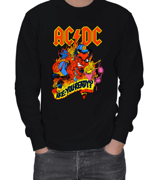 Tisho - AC DC - ARE YOU READY - Vintage ERKEK SWEATSHIRT