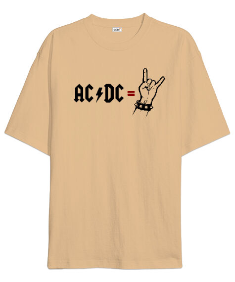 Tisho - AC DC Rock Blu V3 Camel Oversize Unisex Tişört
