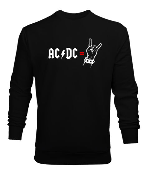 Tisho - AC DC Rock Blu V3 Siyah Erkek Sweatshirt