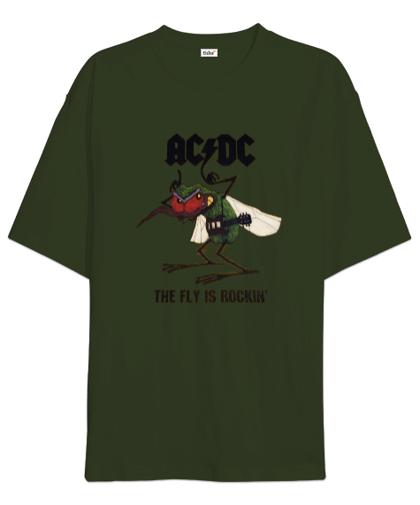 Tisho - AC DC Rock Tasarım Baskılı Oversize Unisex Tişört