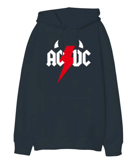 Tisho - ACDC Hell Oversize Unisex Kapüşonlu Sweatshirt