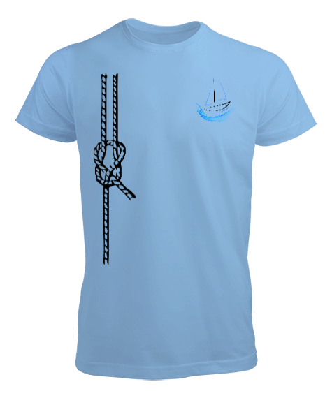 Tisho - Açık mavi yelken ve deniz teması Erkek Tişört