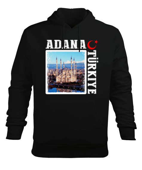 Tisho - adana şehir,Türkiye,Türkiye bayrağı. Erkek Kapüşonlu Hoodie Sweatshirt