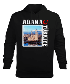 adana şehir,Türkiye,Türkiye bayrağı. Erkek Kapüşonlu Hoodie Sweatshirt - Tisho
