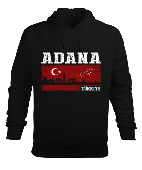 Tisho - adana şehir,Türkiye,Türkiye bayrağı. Erkek Kapüşonlu Hoodie Sweatshirt