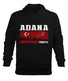 adana şehir,Türkiye,Türkiye bayrağı. Erkek Kapüşonlu Hoodie Sweatshirt - Tisho