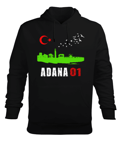 Tisho - adana şehir,Türkiye,Türkiye bayrağı. Erkek Kapüşonlu Hoodie Sweatshirt